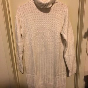 Banana Republic White Turtle Neck Sweater Dress